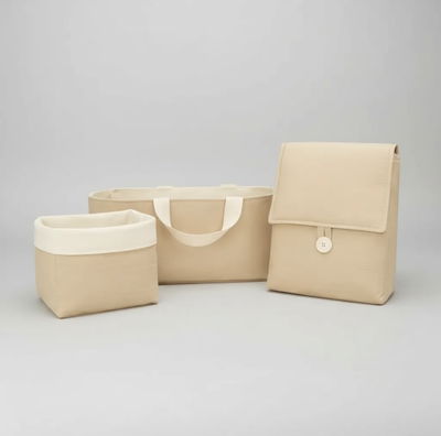Combo Pañalero +Cesto de Tela +Cambiador Portátil - Beige -