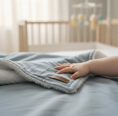 Manta Tusor  + Corderito - Celeste