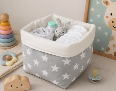Cesto pañalero Xl [Gris con estrellas]