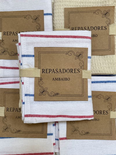 Set x2 Repasadores - Nido natural y Rayas -