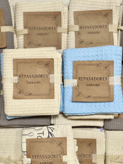 Set x2 Repasadores - Nido celeste y natural -