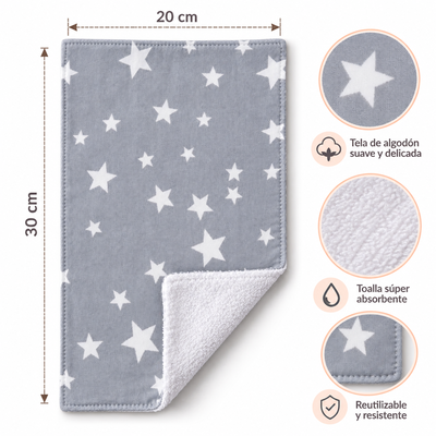 Toallita [Gris con Estrellas]