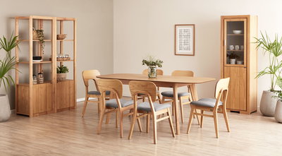 Mesa Extensible Vintage 1.60 a 2.05m + 6 Sillas Naoto Genoud
