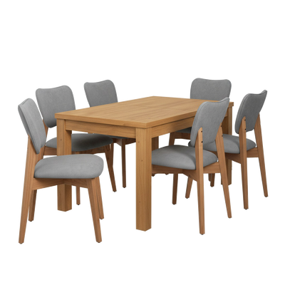 Mesa Ext. 1.30m A 1.80m + 6 Sillas Frida Genoud