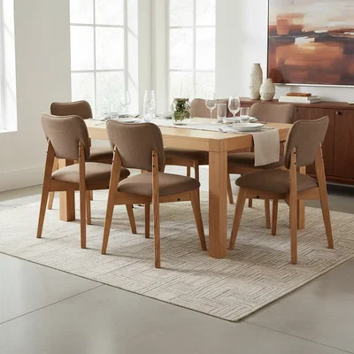 Mesa Cuadrada 1.38 x 1.38m + 6 sillas Frida Genoud