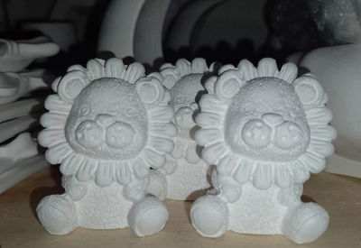 Leoncito de Yeso En color Blanco Solamente