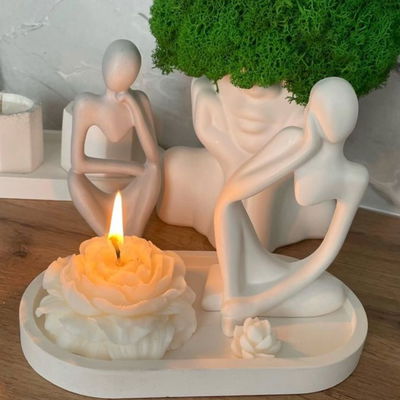 Combo #1 3 PIEZAS Vela peonia Grande - Est Pensante - Bandeja Ovalada chica 