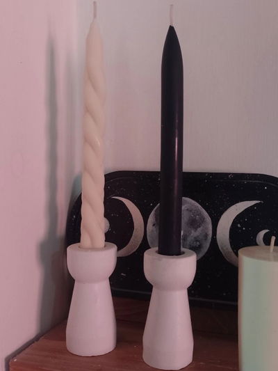 Velas largas Lisa Negra 