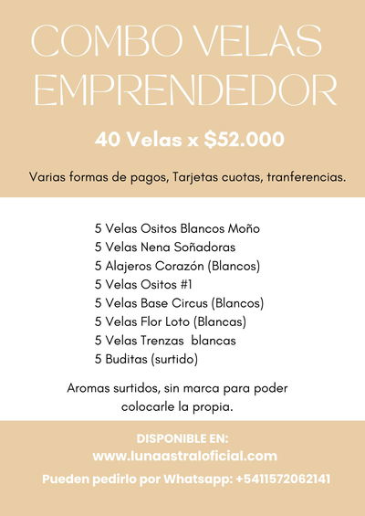 COMBO 40 VELAS EMPRENDEDOR