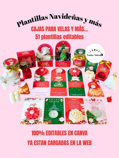 PLANTILLA PARA VELAS NAVIDEÑA 