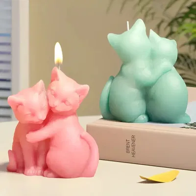 Molde Silicona Gatitos Abrazados