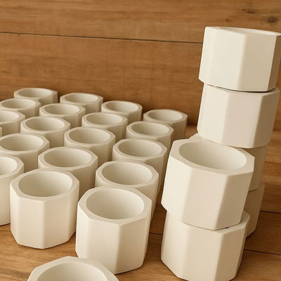 Macetitas Hexagonal Pieza de Yeso