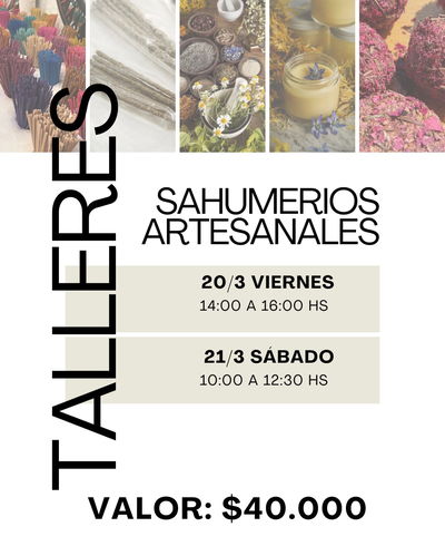 Taller de Sahumerios Artesanales dia 21 de Marzo 10HS