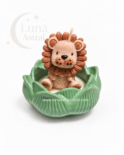 10 Velas leon base Flor Loto