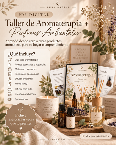 Taller pdf digital Aromaterapia + Perfumes Ambientales