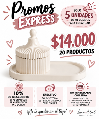 PROMO EXPRESS 10 BANDEJA 18 CM + 10 ALHAJEROS CIRCUS 