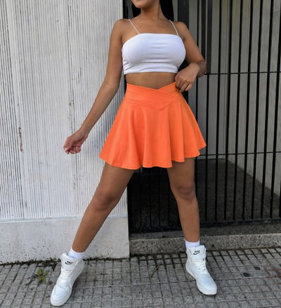 Short pollera cintura "V"