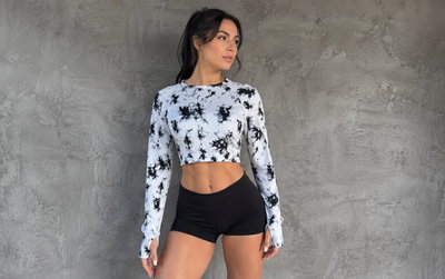 Crop Top manga larga Batik