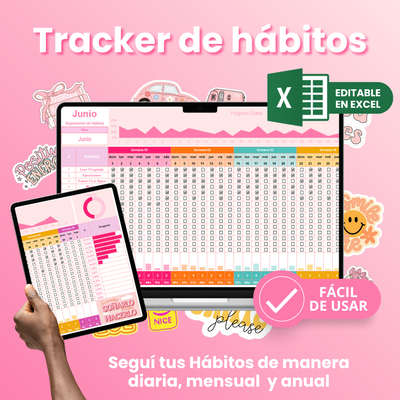 Tracker de Hábitos Editable en Excel