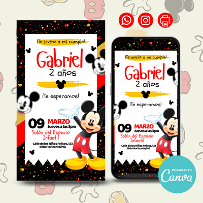 🐭 Invitación Digital - Mickey Mouse
