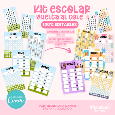 🎒 Kit Escolar Editable ✨