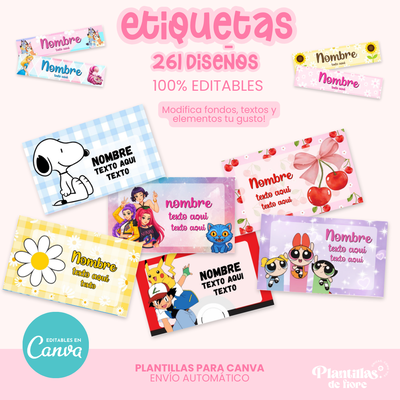 🏷️Etiquetas 261 Diseños  📝