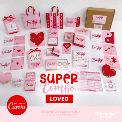 💖 Combo LOVED – Packaging Joyeria ✨