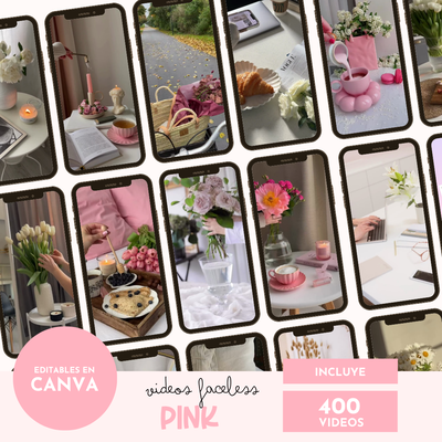 🎀 400 Faceless Pink Videos - Contenido para Redes Sociales ✨