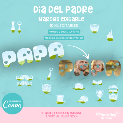 💙 Marcos Editables Día del Padre  👔