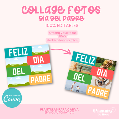 💙 Collage Día del Padre Editable ✨