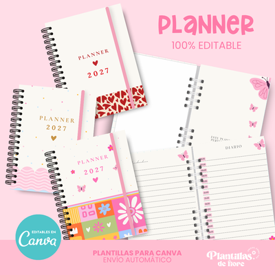 ✨ Planner Pink 2027 - Editable🌸
