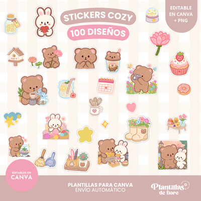 🧸100 Stickers Cozy ✨