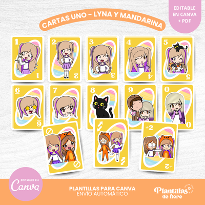 🩷 Cartas UNO - Lyna y Mandarina 🎀