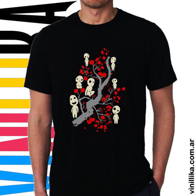 Remera Princesa Mononoke Kodamas 0002 LUMINISCENTE