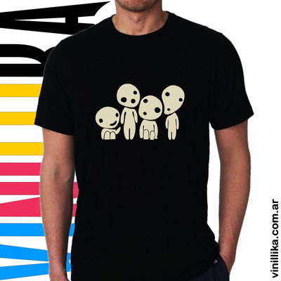 Remera Princesa Mononoke Kodamas 0004 LUMINISCENTE