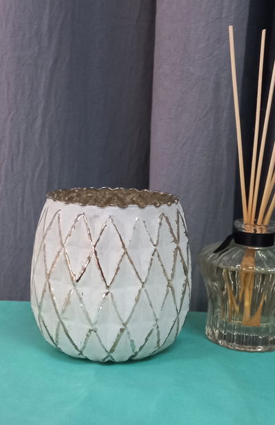 PORTAVELA VIDRIO BLANCO