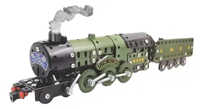 Metal Construction Set Tren Con Vagón 340 Pzs