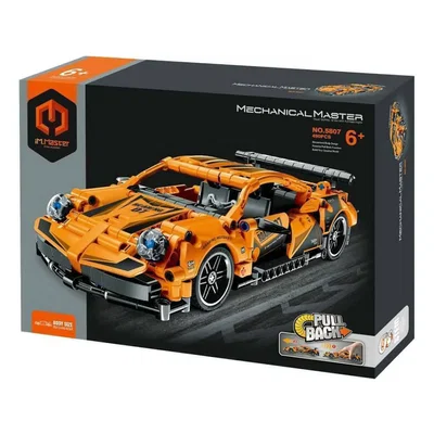 Mechanical Master Auto Naranja Para Armar Pull Back 490 Pzs