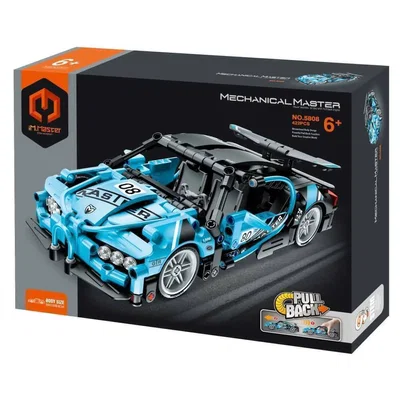 Mechanical Master Auto Azul Para Armar Pull Back 422 Pzs