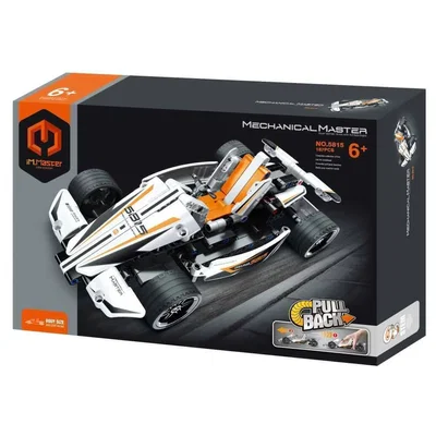 Mechanical Master Auto Blanco De Carrera Para Armar Pull Back 187 Pzs