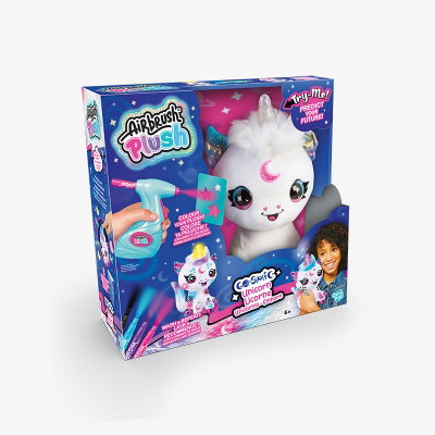Airbrush Plush Unicornio Cosmico Con Luz