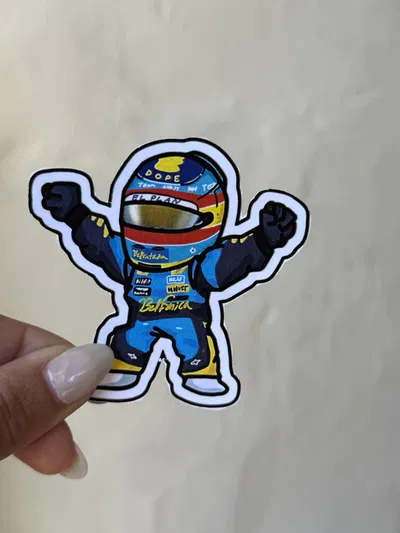 STICKER TÉRMICO MINI ALONSO RETRO 7x7