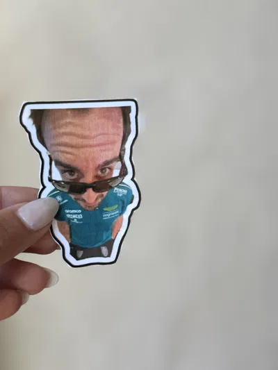 STICKER TÉRMICO ALONSO MEME 8x5