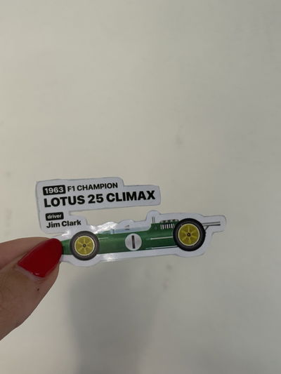STICKER TÉRMICO AUTO JIM CLARK´63-   7x3