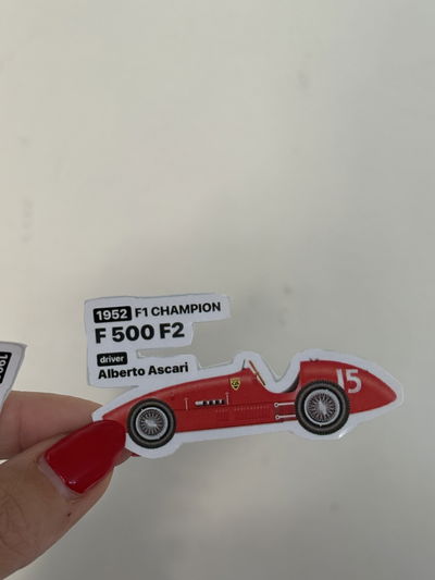STICKER TÉRMICO AUTO ALBERTO ASCARI ´52-   7x3