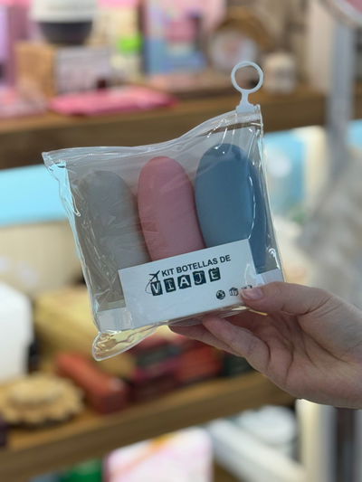 Set viaje 3 botellas silicona