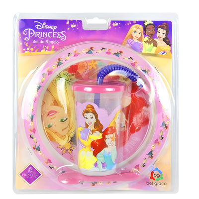 set de plato vaso y cuchara de princesas