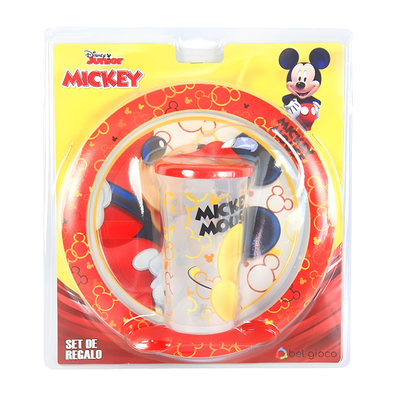 set de vaso con plato y cuchara Mickey