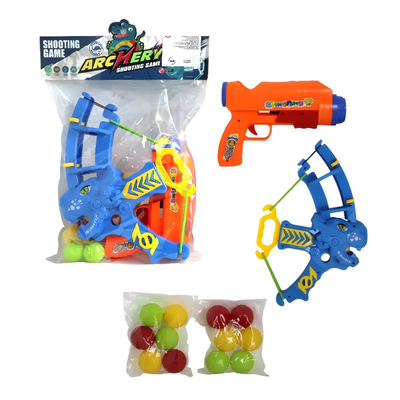 pistola y arco lanza pelotas 