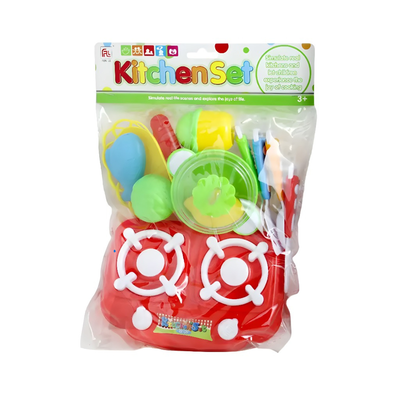 set cocina con hornalla x 9 piezas 